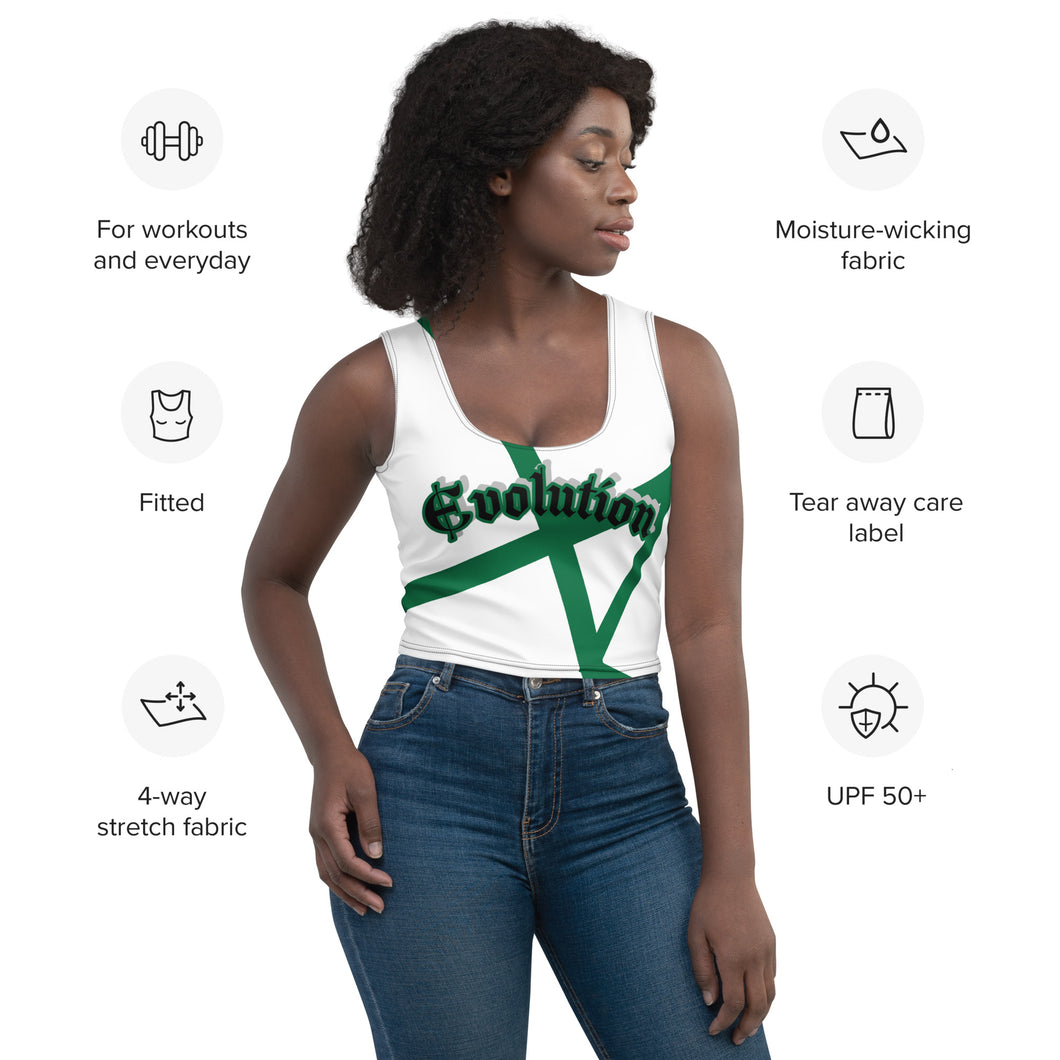 Evolution two tone Crop Top Green & White