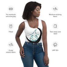 Load image into Gallery viewer, Toadally witchy Crop Top white
