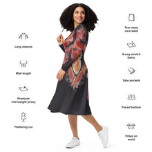 Load image into Gallery viewer, Dragoon long sleeve midi dress
