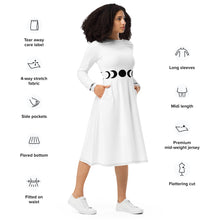 Load image into Gallery viewer, Moons long sleeve midi dress
