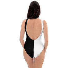 Load image into Gallery viewer, Two-Tone One-Piece Swimsuit B&amp;W
