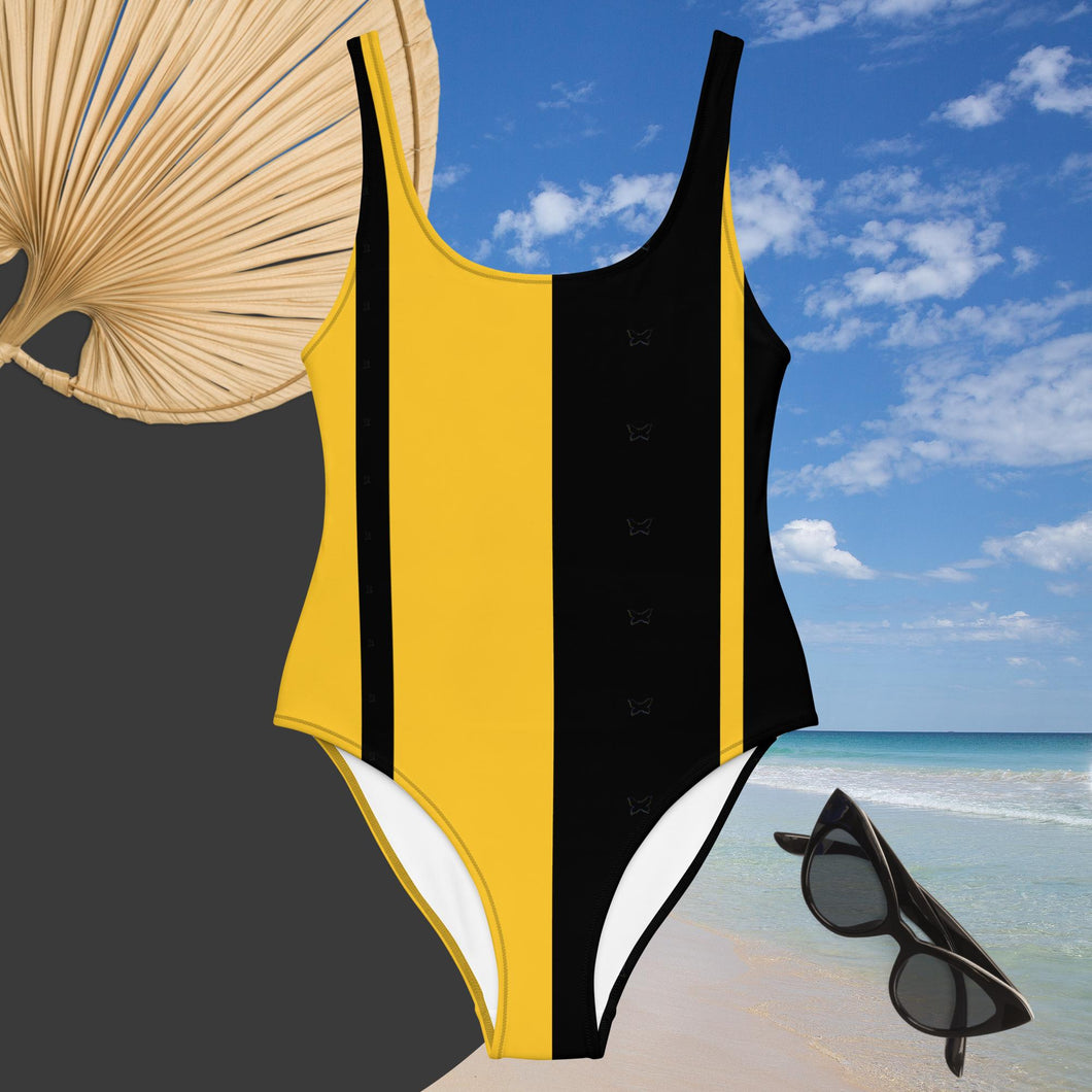 Two-Tone One-Piece Swimsuit Yellow