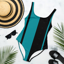 Load image into Gallery viewer, Two-Tone One-Piece Swimsuit Turquoise
