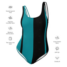 Load image into Gallery viewer, Two-Tone One-Piece Swimsuit Turquoise
