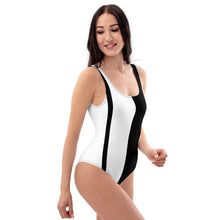 Load image into Gallery viewer, Two-Tone One-Piece Swimsuit B&amp;W
