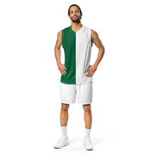 Load image into Gallery viewer, Twisted Evolution Recycled unisex basketball jersey Two Tone Green &amp; White
