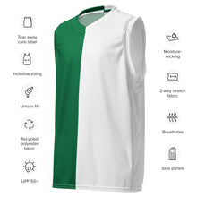 Load image into Gallery viewer, Twisted Evolution Recycled unisex basketball jersey Two Tone Green &amp; White
