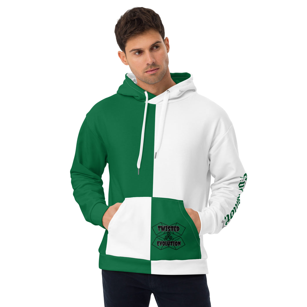 Evolution two tone Unisex Hoodie Green & white