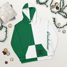 Load image into Gallery viewer, Evolution two tone Unisex Hoodie Green &amp; white
