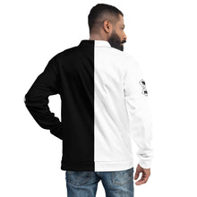 Load image into Gallery viewer, Evolution two tone Unisex Bomber Jacket B&amp;W
