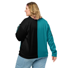 Load image into Gallery viewer, Evolution two tone Unisex Bomber Jacket Turquoise
