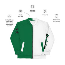 Load image into Gallery viewer, Evolution two tone Unisex Bomber Jacket Green &amp; White
