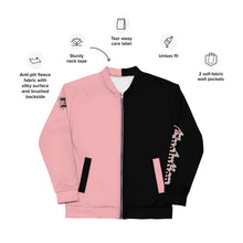 Load image into Gallery viewer, Evolution two tone Unisex Bomber Jacket Pink
