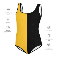 Load image into Gallery viewer, Two-Tone Youth Swimsuit Yellow
