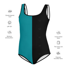 Load image into Gallery viewer, Two-Tone Youth Swimsuit Turquoise
