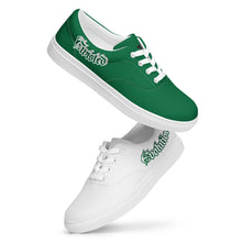 Load image into Gallery viewer, Twisted Evolution two tone Women’s lace-up canvas shoes Green &amp; White
