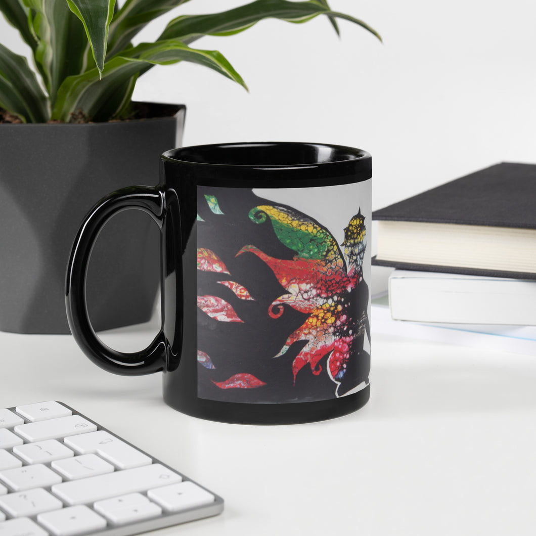 Fairy Dust Black Glossy Mug